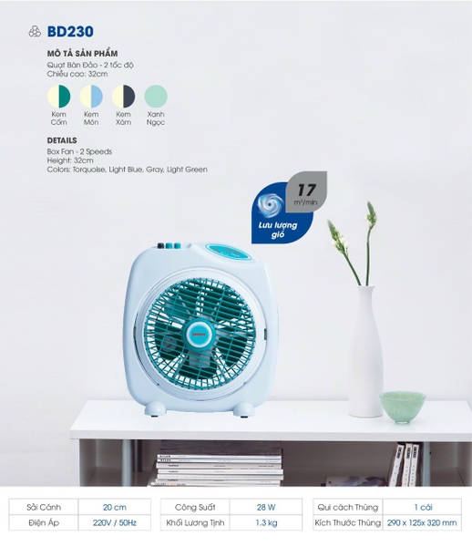 Quạt bàn đảo 2 tấc SENKO | BD230