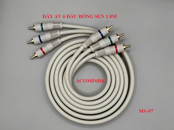 DÂY AV 6 ĐẦU BÔNG SEN 1.8M MS07 (ACOMP6BK)