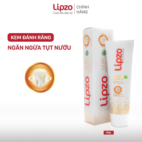 Kem Đánh Răng Lipzo Gum Protect Chống Tụt Nướu 95g Ngăn Ngừa Chảy Máu Chân Răng, Khử Khuẩn, Răng Chắc Khỏe Tự Nhiên