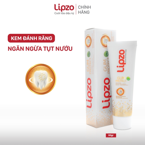 Kem Đánh Răng Dược Liệu Lipzo Gum Protect Chống Tụt Nướu 95g Ngăn Ngừa Chảy Máu Chân Răng, Khử Khuẩn, Răng Chắc Khỏe Tự