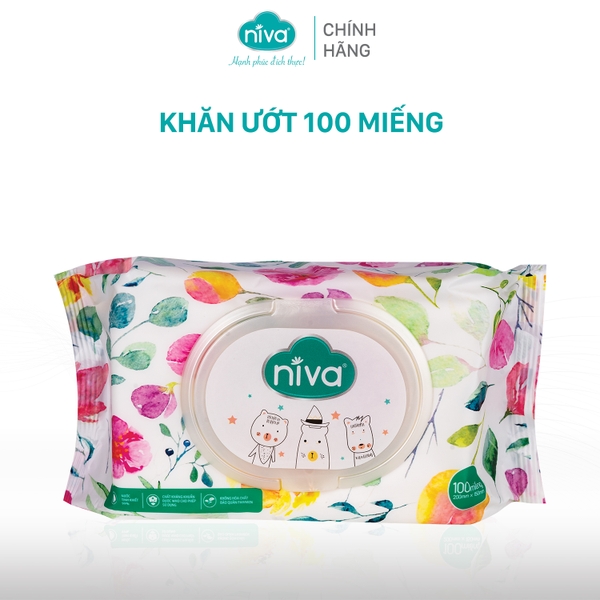 Khăn Ướt Đa Năng Không Mùi Niva 100 Tờ Tiện Dụng, Diệt Khuẩn, An Toàn Cho Trẻ Sơ Sinh Phụ Nữ Mang Thai