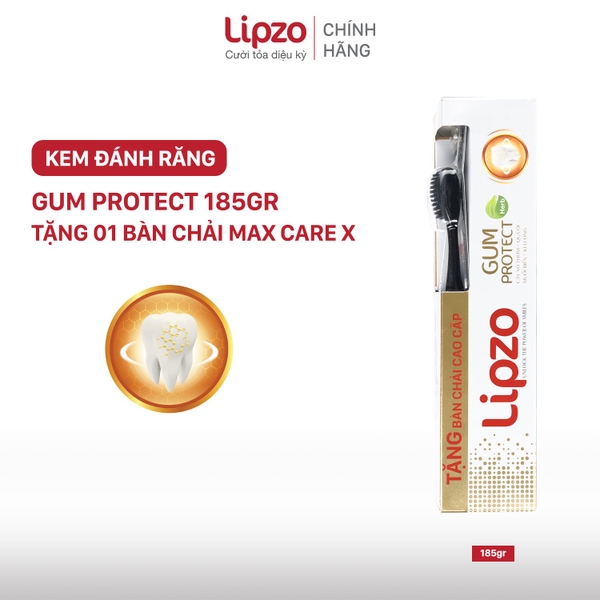 [1 TẶNG 1] Kem Đánh Răng Lipzo Dược Liệu 185g Tặng Kèm Bàn Chải Lipzo Maxcare X