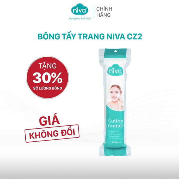 Túi 130 Miếng Bông Tẩy Trang Tròn NIVA Cotton Pads Cao Cấp Cz2