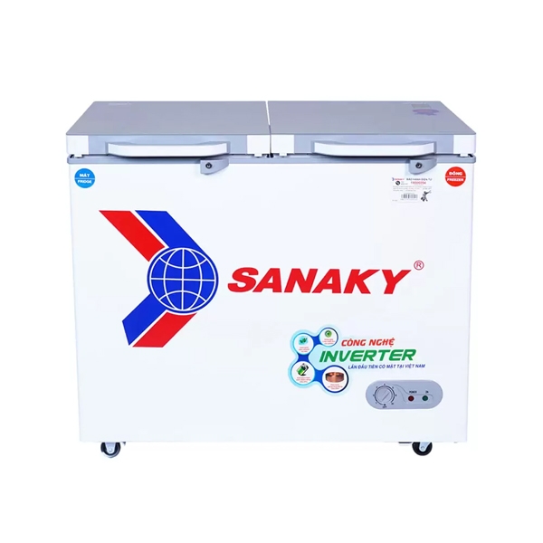 Tủ đông mát Sanaky 220 lít VH2899W4K mặt kinh cường lực