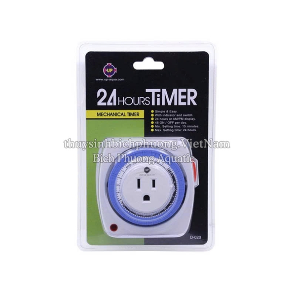 TIMER UP AQUA - Ổ CẮM HẸN GIỜ CƠ HỌC 24H | Cửa hàng Thủy Sinh Bích Phương