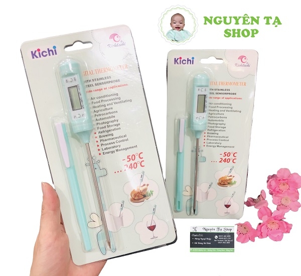 Que đo nhiệt độ sữa Kichi Chính Hãng