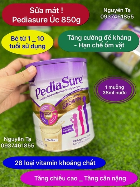 Sữa PediaSure Úc 850g cho bé từ 1-10 tuổi