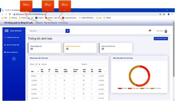 Giao Diện Server Demo NB-IoT