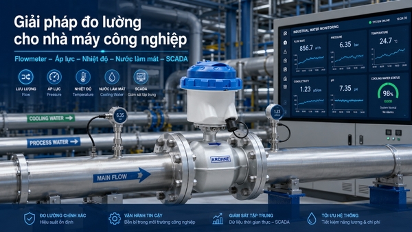 Giải pháp đo lưu lượng áp lực nhiệt độ và chất lượng nước cho nhà máy công nghiệp và hệ thống nước làm mát
