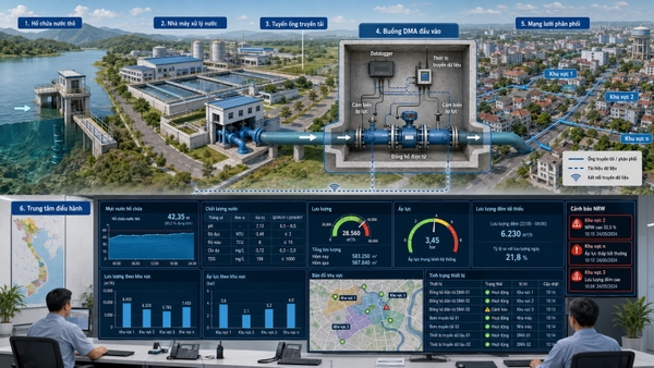 Hệ thống Smart Water DMA và quản lý thất thoát nước