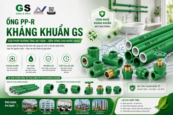Ống và phụ kiện PPr Kháng Khuẩn nhãn hiệu GS