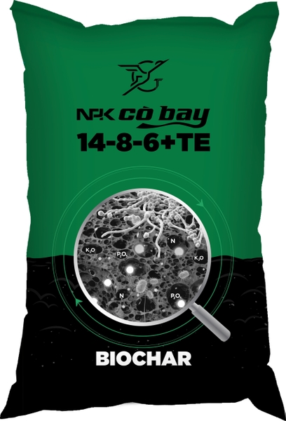 PHÂN BÓN NPK 14-8-6+TE BIOCHAR
