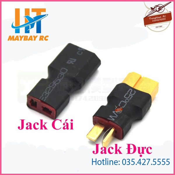 [Mã LIFETOY15K giảm 10% đơn 0Đ] Jack chuyển đổi Pin XT-chữ T, Jack chuyển ESC XT-chữ T