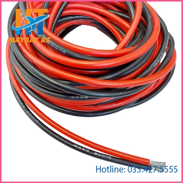 Dây Silicon 8 AWG chống cháy 8AWG chịu nhiệt - siêu dẻo siêu mềm chịu tải 190A