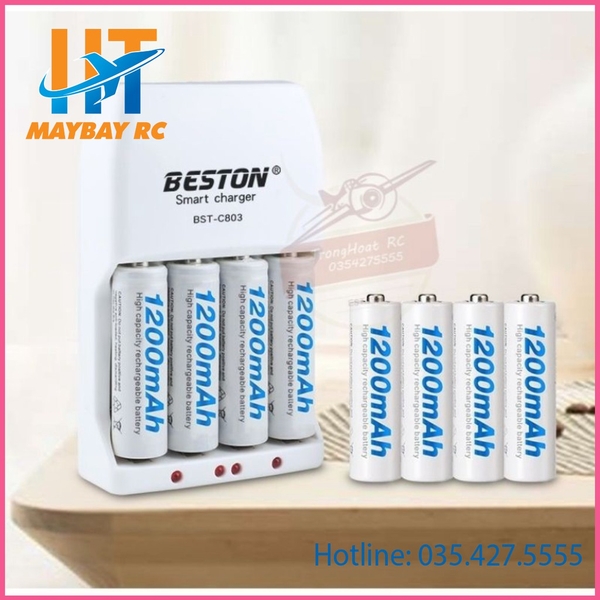 Pin AA 1200mAh kèm sạc hãng BESTON siêu Bền