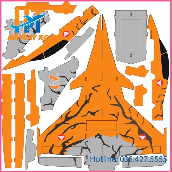 Decal Máy bay chiến đấu Rafale flat sải cánh 72cm