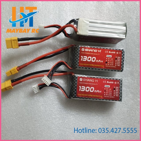 Pin Lipo ShangYi 3S, 4S, 1300mAh 35C. XT60.
