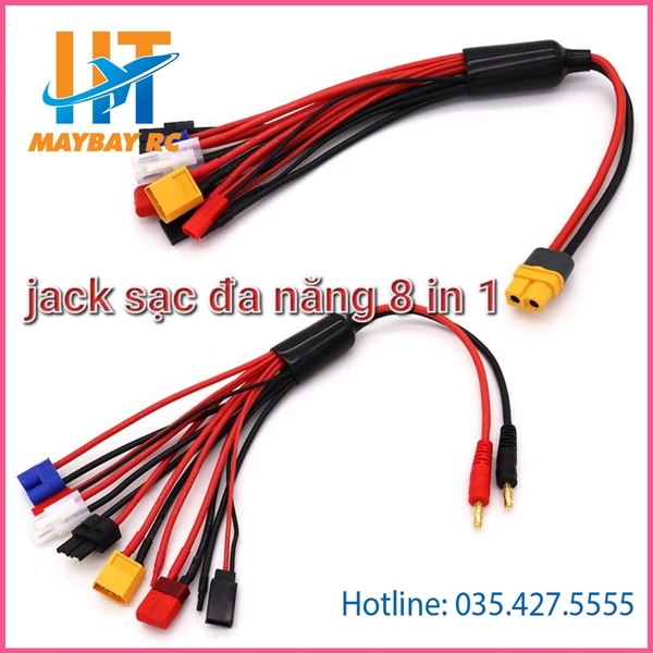 Bộ Jack đa năng 8 in 1 cho bộ sạc pin các loại