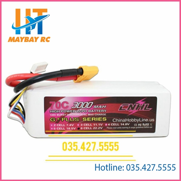 Pin Lipo CNHL G+PLUS 3000mAh 6S, 4S 70C