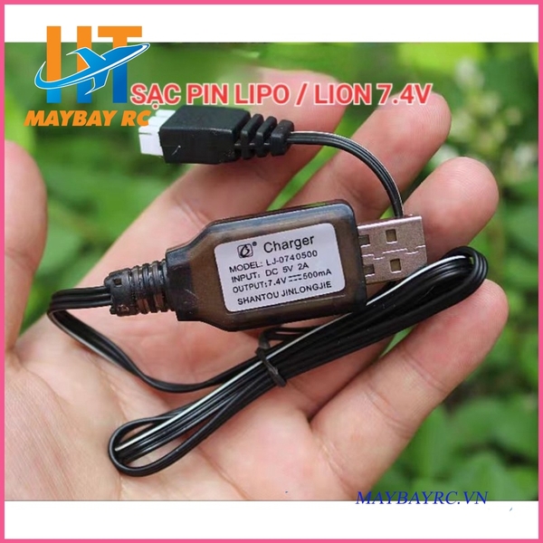 Cáp sạc usb cho pin lipo / lion 7.4v 2s máy bay, tàu xe...