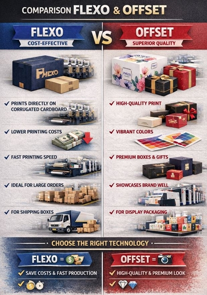 In Flexo và In Offset: Giống nhau ở đâu, khác nhau như thế nào?