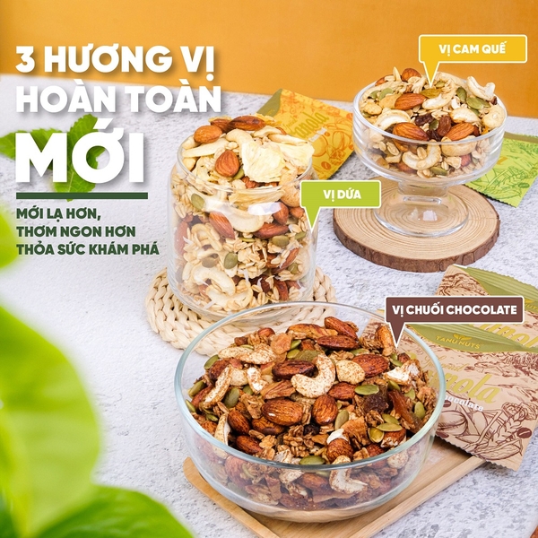 Granola siêu hạt Special TANU NUTS ngũ cốc granola mix hạt dinh dưỡng tốt cho bà bầu, ăn kiêng giảm cân.