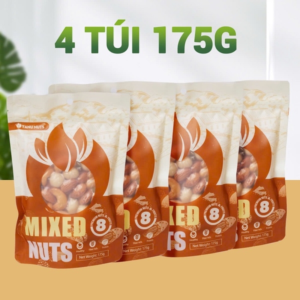 Hạt dinh dưỡng mix 8 loại TANU NUTS, ngũ cốc granola siêu hạt ăn kiêng giảm cân, ngũ cốc bà bầu