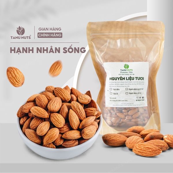 Hạnh nhân tươi TANU NUTS, hạt hạnh nhân sống tách vỏ Mỹ làm sữa hạt, nấu ăn