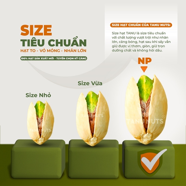 Hạt dẻ cười TANU NUTS, hạt dẻ cười rang muối không tẩy trắng giàu dinh dưỡng