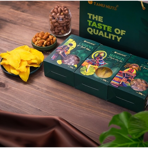 Set hạt quà tặng PREMIUM hạt dinh dưỡng, trái cây sấy, quà tết các loại hạt TANU NUTS sang trọng