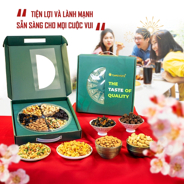 Set quà tặng Sum Vầy, hộp quà Tết hạt dinh dưỡng TANU NUTS sang trọng