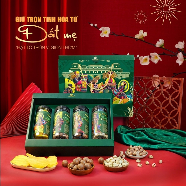Hộp quà Nam Quốc Hưng Khởi TANU NUTS, set hạt dinh dưỡng sang trọng, Snack Food, quà mang đi biếu tặng Ăn Vặt Thức Ăn, hộp quà Tết, quà tặng doanh nghiệp