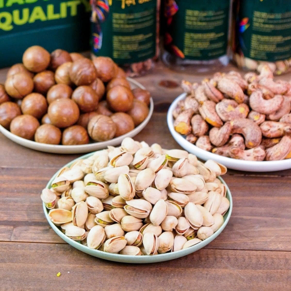 Set quà premium 2 hộp hạt TANU NUTS, quà tặng hạt dinh dưỡng gồm hạt macca, điều sang trọng