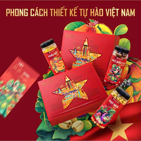 Set quà tặng Hưng Khởi II, hộp quà hạt dinh dưỡng TANU NUTS sang trọng