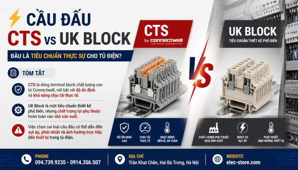 ⚡ Cầu đấu CTS vs UK Block: Đâu là tiêu chuẩn thực sự cho tủ điện?