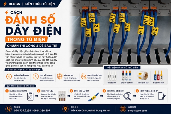 ⚡ Cách đánh số dây điện trong tủ điện (chuẩn thi công & dễ bảo trì)