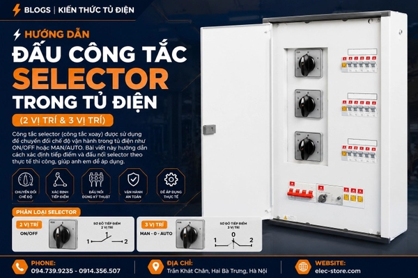 ⚡ Hướng dẫn đấu công tắc selector trong tủ điện (2 vị trí & 3 vị trí)