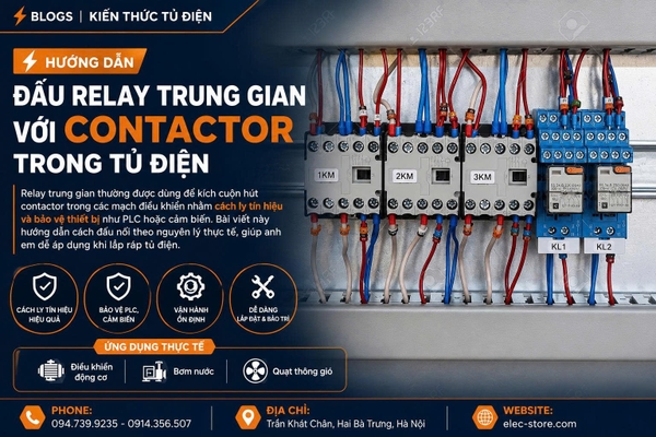 ⚡ Hướng dẫn đấu relay trung gian với contactor trong tủ điện