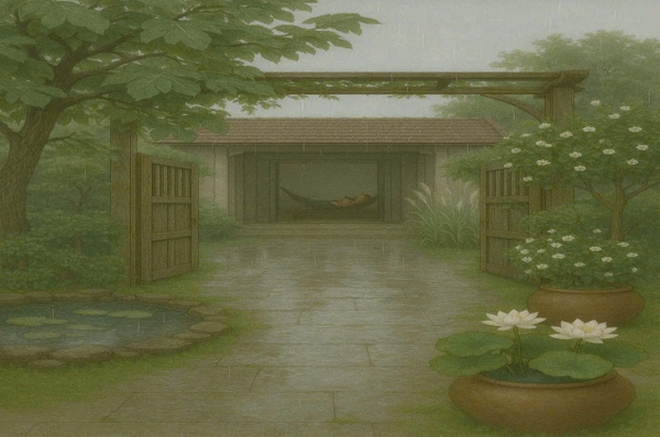 Rain in Mom's Garden