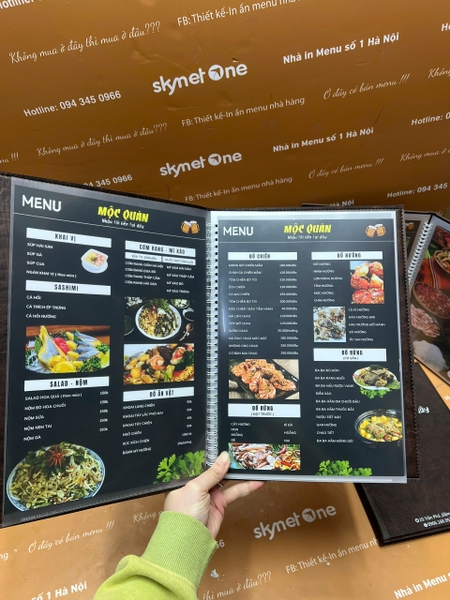Mẫu Menu Bìa Da In UV Cao Cấp Dành Cho Nhà Hàng