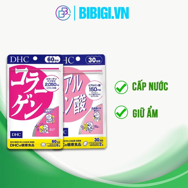 Combo da đẹp - Viên uống Hyaluronic Acid và viên uống Collagen DHC