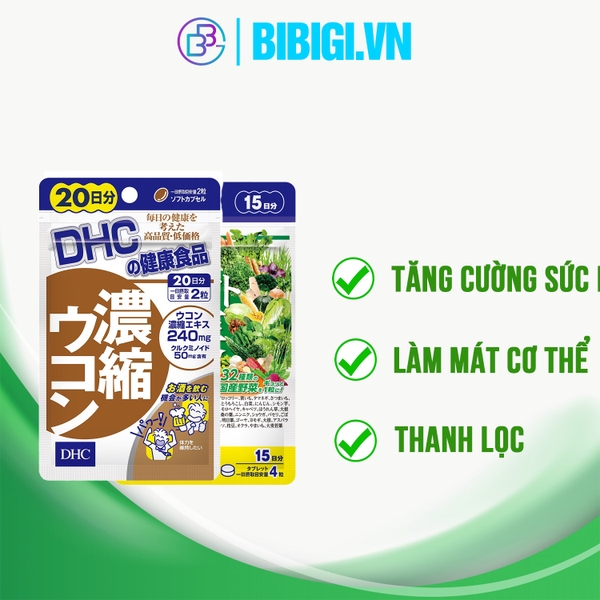 Combo thanh lọc cơ thể - Viên uống tinh nghệ và viên uống rau củ DHC