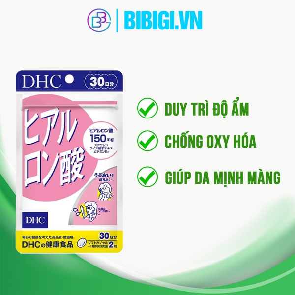 Viên uống DHC Hyaluronic Acid giúp giữ ẩm, cấp nước