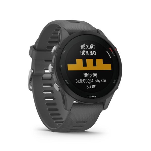Đồng hồ thông minh Forerunner 255, Tùy chọn Music, GPS, Xám/xanh/đen/trắng, KOR/SEA