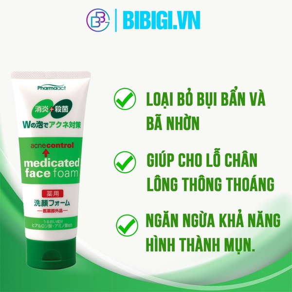 Sữa Rửa Mặt Ngăn Ngừa Mụn Pharmaact Acne Control Face Foam (130g)