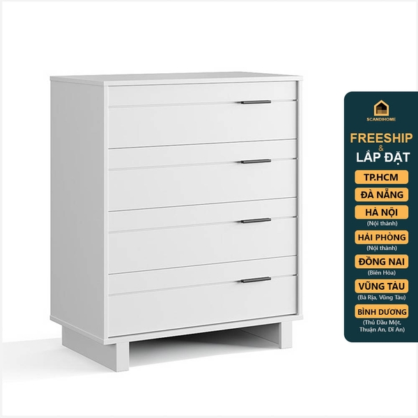 FYNN, Tủ lưu trữ 4 tầng phong cách Bắc Âu DRA_163, 84x46x102cm