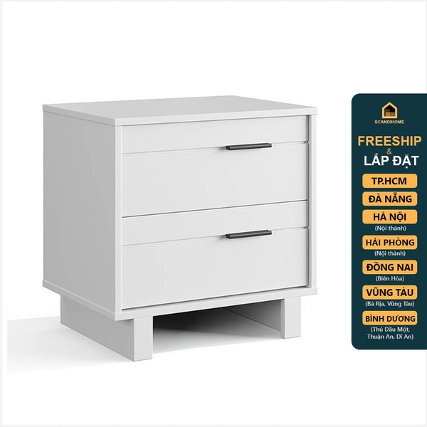 FYNN, Táp đầu giường 2 ngăn kéo phong cách Bắc Âu DRA_159, 57x42x57cm