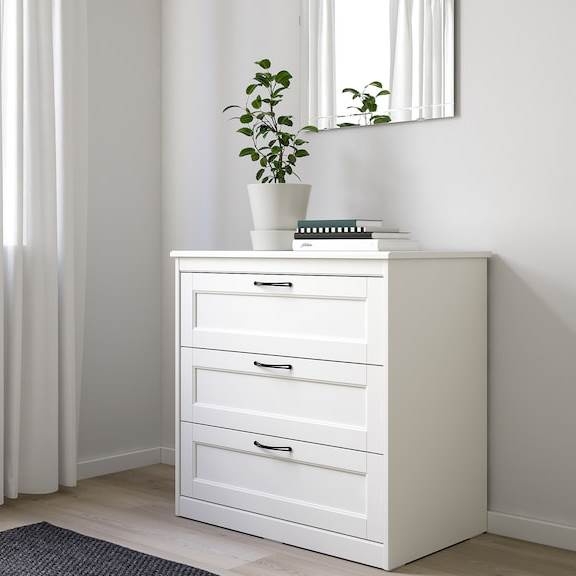 SENGE, Tủ lưu trữ đồ dùng tân cổ điển 3 ngăn DRA_098, 82x50x81cm