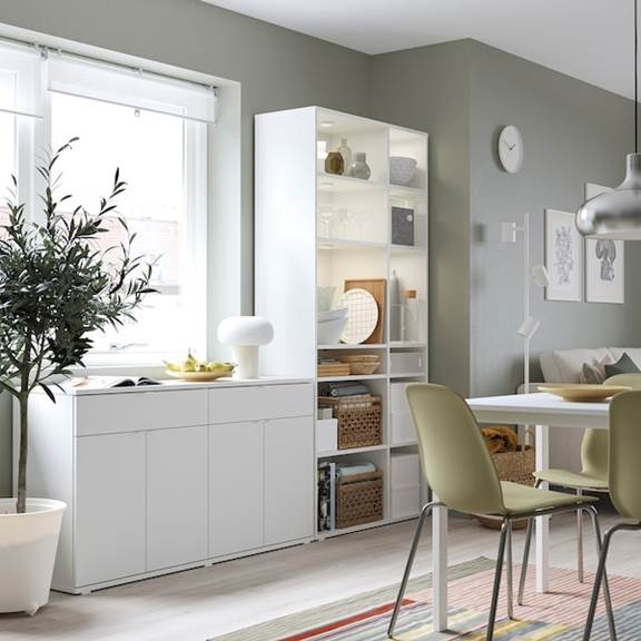 SOSIA, COMBO Kệ lưu trữ kèm tủ 2 gian STO_076, 235x37x200cm