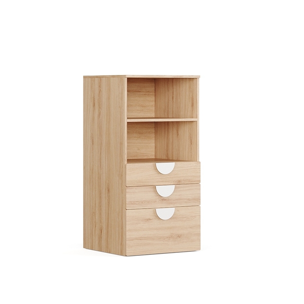 ZANOTTA, Kệ tủ lưu trữ đồ dùng với 3 ngăn kéo cho bé kèm tay nắm DRA_061, 60x57x120cm